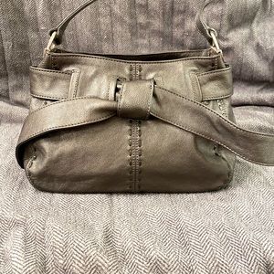 Brighton leather handbag, pewter in color
